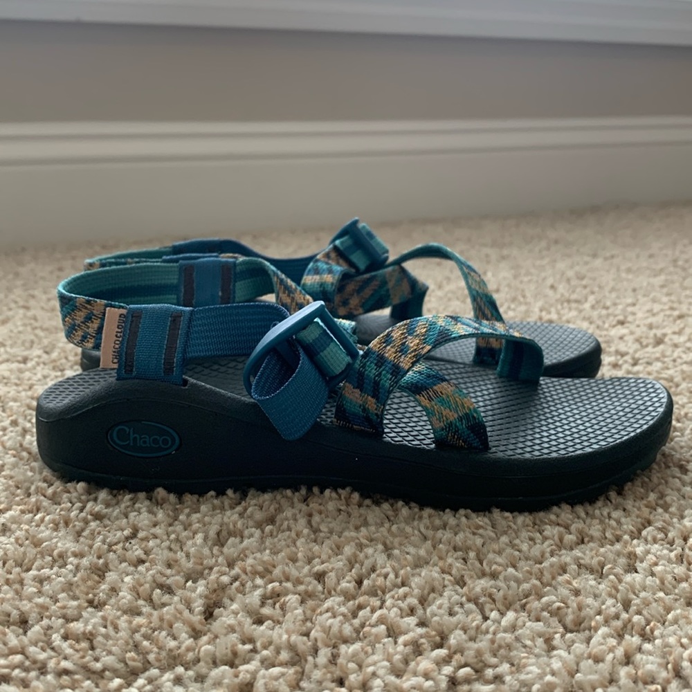 Blue chacos